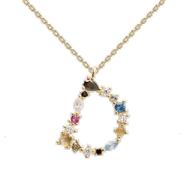 English Letter Necklace Female Colorful Crystals Gem S925 Pure - Image 10