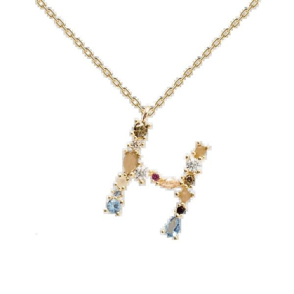 English Letter Necklace Female Colorful Crystals Gem S925 Pure - Image 7