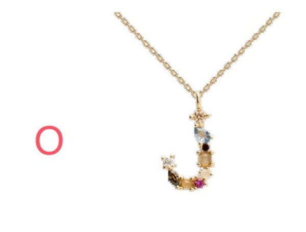 English Letter Necklace Female Colorful Crystals Gem S925 Pure - Image 2